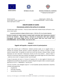 DISCIPLINARE DI GARA - Regione Autonoma della Sardegna