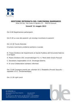 GESTIONE INTEGRATA DEL CARCINOMA MAMMARIO