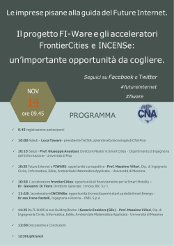 Il progetto FI-Ware e gli acceleratori FrontierCities e - Pont-Tech