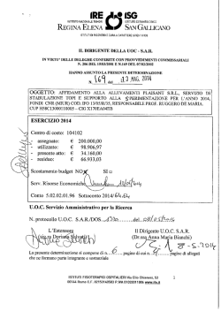 Determinazione n. 169 del 13.05.2014