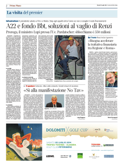 A22 e fondo Bbt, soluzioni al vaglio di Renzi