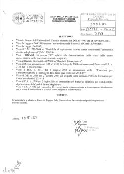 graduatoria - Universit&agrave; degli Studi di Catania