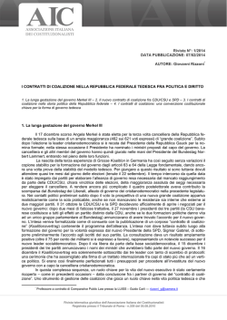 I contratti di coalizione nella Repubblica federale tedesca fra