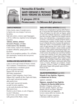 domenica 8 giugno 2014 - Parrocchie di Sondrio
