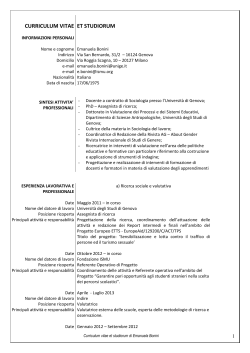 Curriculum vitae - Fondazione ISMU