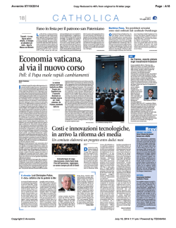 Economia vaticana, al via il nuovo corso Pell