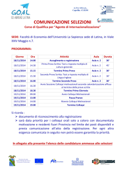 COMUNICAZIONE SELEZIONI - Centro Europeo di Studi Manageriali