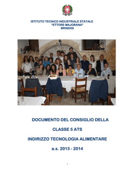 DOCUMENTO DEL CONSIGLIO DELLA CLASSE 5 ATS INDIRIZZO