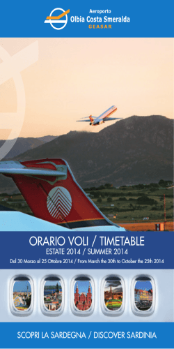 ORARIO VOLI / TIMETABLE - Aeroporto di Olbia Costa Smeralda