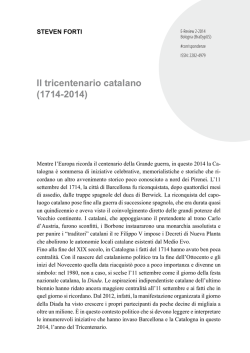 Il tricentenario catalano
