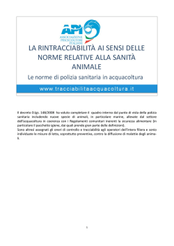 dispensa - Tracciabilit&agrave; acquacoltura