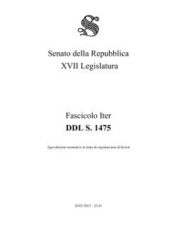 Senato della Repubblica XVII Legislatura Fascicolo Iter DDL S. 1475