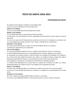 FESTA DE SANTA VIDA 2014