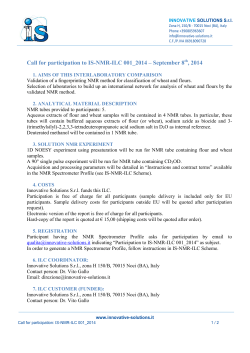 Call for participation to IS-NMR-ILC 001_2014