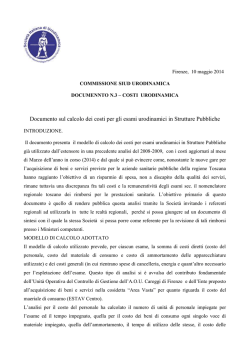 Documento sul calcolo dei costi per gli esami urodinamici in