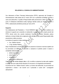 Relazione al Consiglio di Amministrazione