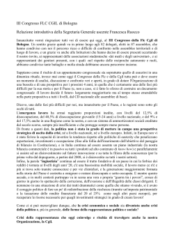Relazione del Segretario uscente Francesca Ruocco