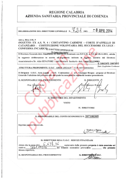 OGGETTO: EX A.S. N. 4 / COSTANTINO CARMINE