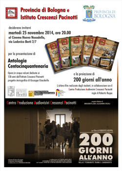 Invito Serata Crescenzi Pacinotti Libro Film