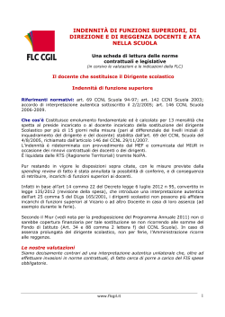 Scheda FLC CGIL - Indennità funzioni superiori docenti e ATA