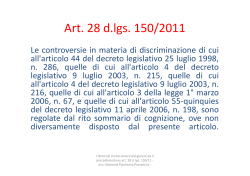 Art. 28 d.lgs. 150/2011 - Fondazione Forense Firenze