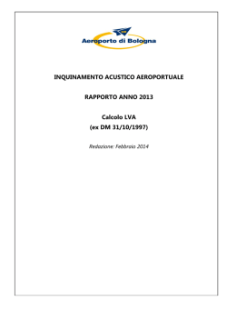 INQUINAMENTO ACUSTICO AEROPORTUALE RAPPORTO ANNO