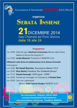 Grande "Serata Insieme " - Associazione MABOTA ASA