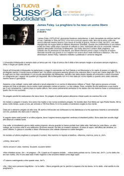 James Foley. La preghiera lo ha reso un uomo libero