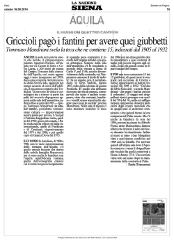 Griccioli pag&ograve; i fantini per ave - Collegio dei Capitani e delle Contrade
