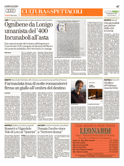 Il giornale di vicenza &ndash; 11 giugno 2014