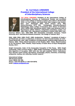 Dr. Carl Edwin LINDGREN President of the International College of