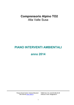 Piano interventi ambientali anno 2014