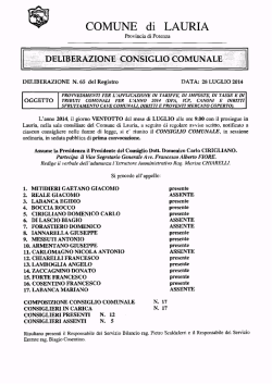 Deliberazione del Consiglio Comunale n. 65 del 28.07.2014