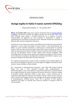 Auriga ospita in Italia il nuovo summit EPASOrg