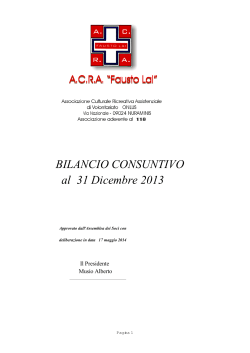 BILANCIO CONSUNTIVO al 31 Dicembre 2013