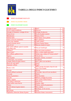 TABELLA DEGLI INDICI GLICEMICI ()