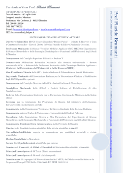 Curriculum Vitae Prof. Placido Bramanti