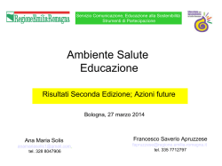 Esperienze e attività dei gruppi di lavoro - Ambiente