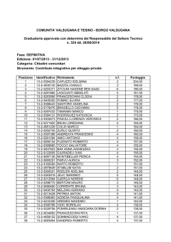 Download "Testo del documento di Graduatoria definitiva 2