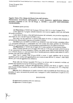 Disposizione n. 25/2014 - Gestione Immobili FVG