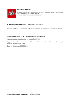 Delibera Regionale - IL SANTO NOTIZIE DI SIENA