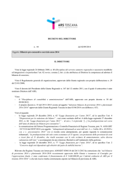 documento - Agenzia Regionale di Sanit&agrave; della Toscana