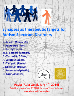 Synapses as therapeutic targets for Autism Spectrum Disorders Y