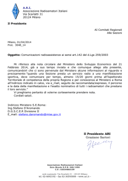 Il Presidente ARI Graziano Sartori