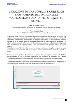 Guida Backup Consolle Avvocato