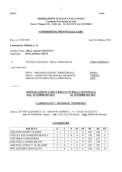 Comunicato Ufficiale n. 12