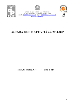AGENDA DELLE ATTIVITÀ a.s. 2014-2015