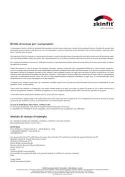 Diritto di recesso per i consumatori Modulo di recesso di