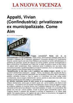 (Confindustria): privatizzare ex municipalizzate. Come Aim