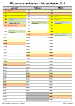 FF Lambertsneukirchen - Jahreskalender 2014